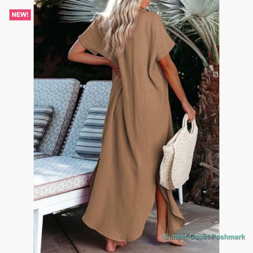 Button Down Side Split Long Kimonos Cardigans Swi… - image 3